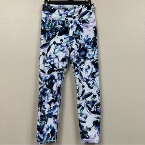 Fabletics Blue and Purple Leggings with Dynamic Design